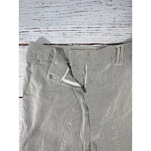 Grace Elements Bermuda Shorts Size 14 Tan White Stripes Cotton Nautical Pockets - Picture 4 of 10